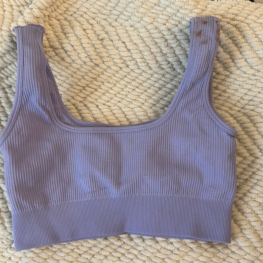 Lavender Ribbed Workout Set - Picture 2 of 3